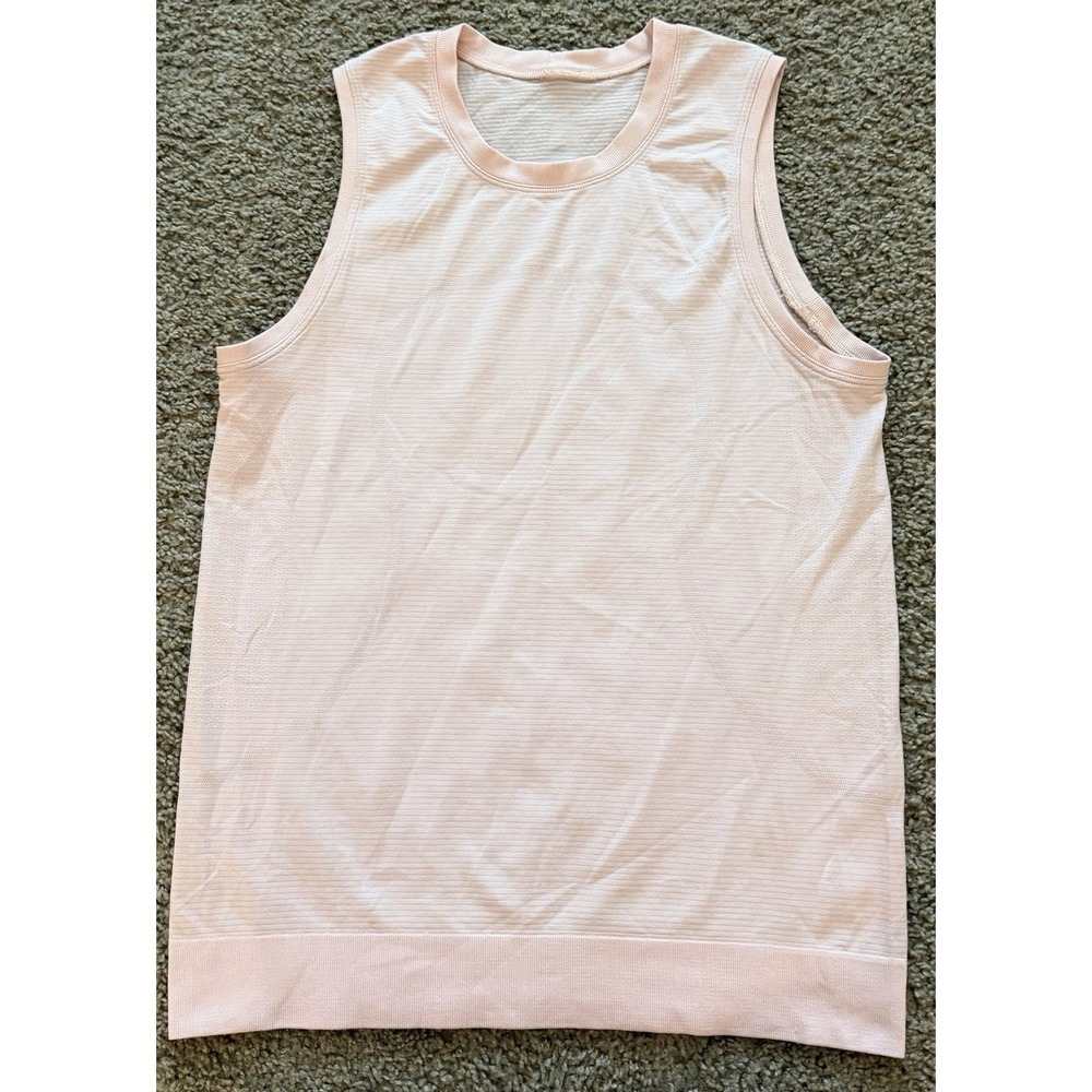 Lululemon Womens Swiftly Breathe Muscle Tank Top Approx Size 4 Light Pink